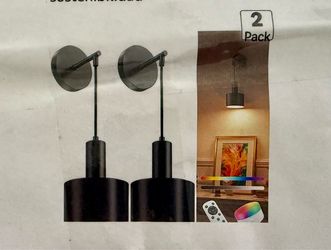 Battery operated wall light set of 2.