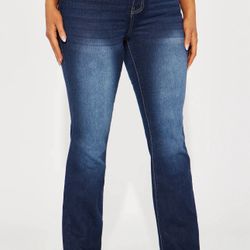 Fashion Nova Bling It On Stretch Bootcut Jeans - Dark Wash 