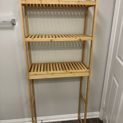 Over The Toilet Storage, 3-Tier Over Toilet Bathroom Organizer with Adjustable Shelf Natural Beige