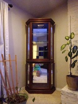 Mahogany 5 Shelf Curio Cabinet