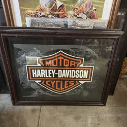 HARLEY DAVIDSON FRAMED JIGSAW PUZZLE PERFECT FOR MAN CAVE DECORATION