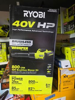 RYOBI
40V HP Brushless Whisper Series 180 MPH 800 CFM Cordless Battery Leaf Blower (Tool Only)