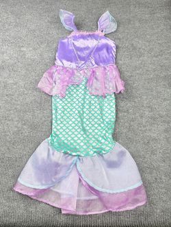 Mermaid Costume Dress Girls 7/8 (130) Lavender Teal Scales Halloween Dress Up