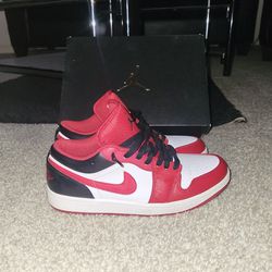 Brand New Air Jordan 1 Low With A White/GYM RED-BLACK BLANC/NOIR/ROUGE GYM COLORS SIZE 8.