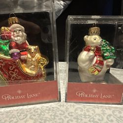 Vintage Holiday Lane Ornaments Unopened