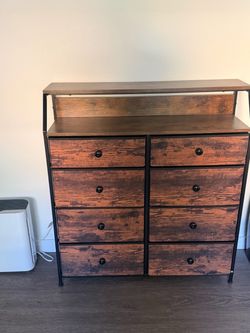 Dresser with fabric drawers