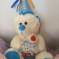 Happy Birthday Singing Bear (pink/blue)