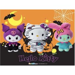 Hello Kitty & Friends Halloween Plush 3 pc Set Hello Kitty Kuromi Melody Sanrio