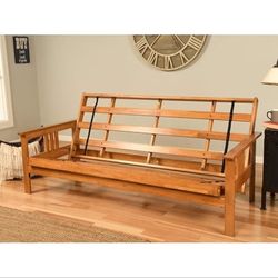 Queen SIZE Solid WOOD Folding QUEEN FUTON with Zippered MATTRESS