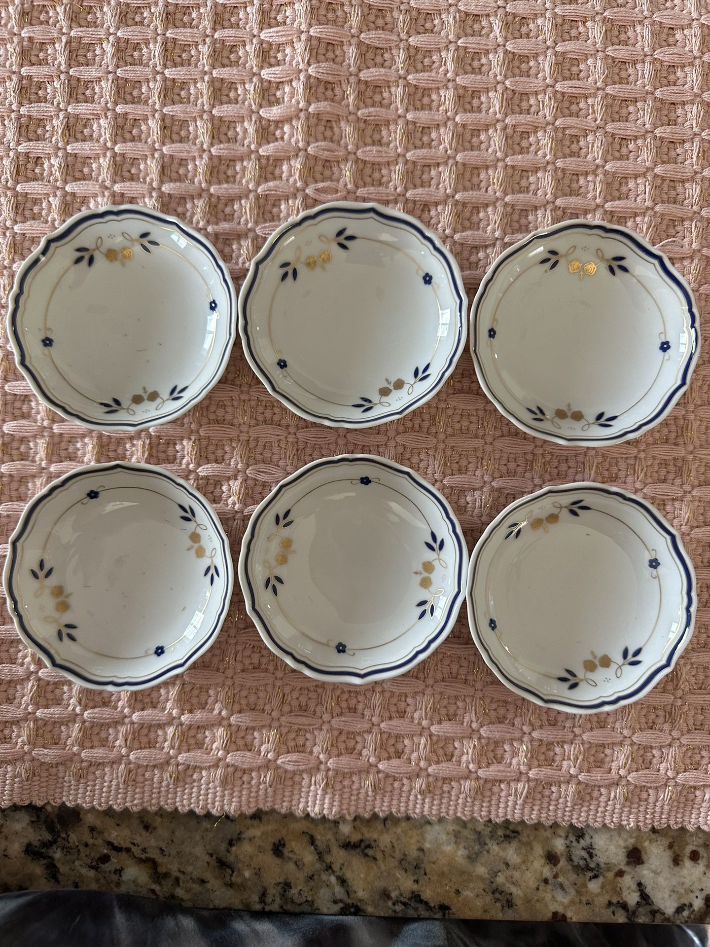 Vintage Kaiser Hand painted Butter Pats - (6)