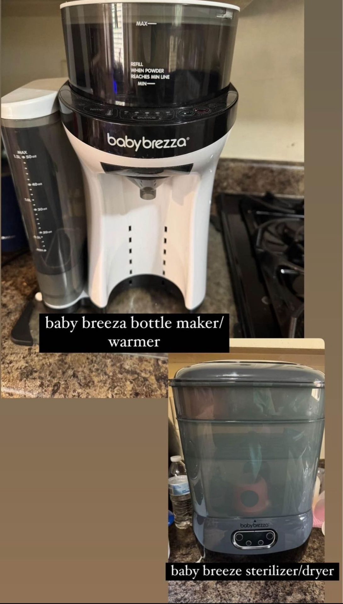 BabyBreeza bottle maker/warmer & BabyBreeza Bottle Sterilizer/ Dryer