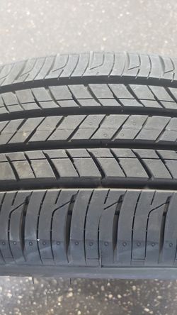 Hankook in good condition just have a small hole in it needs to be patched one tire 215 55 17 80%. Tread
