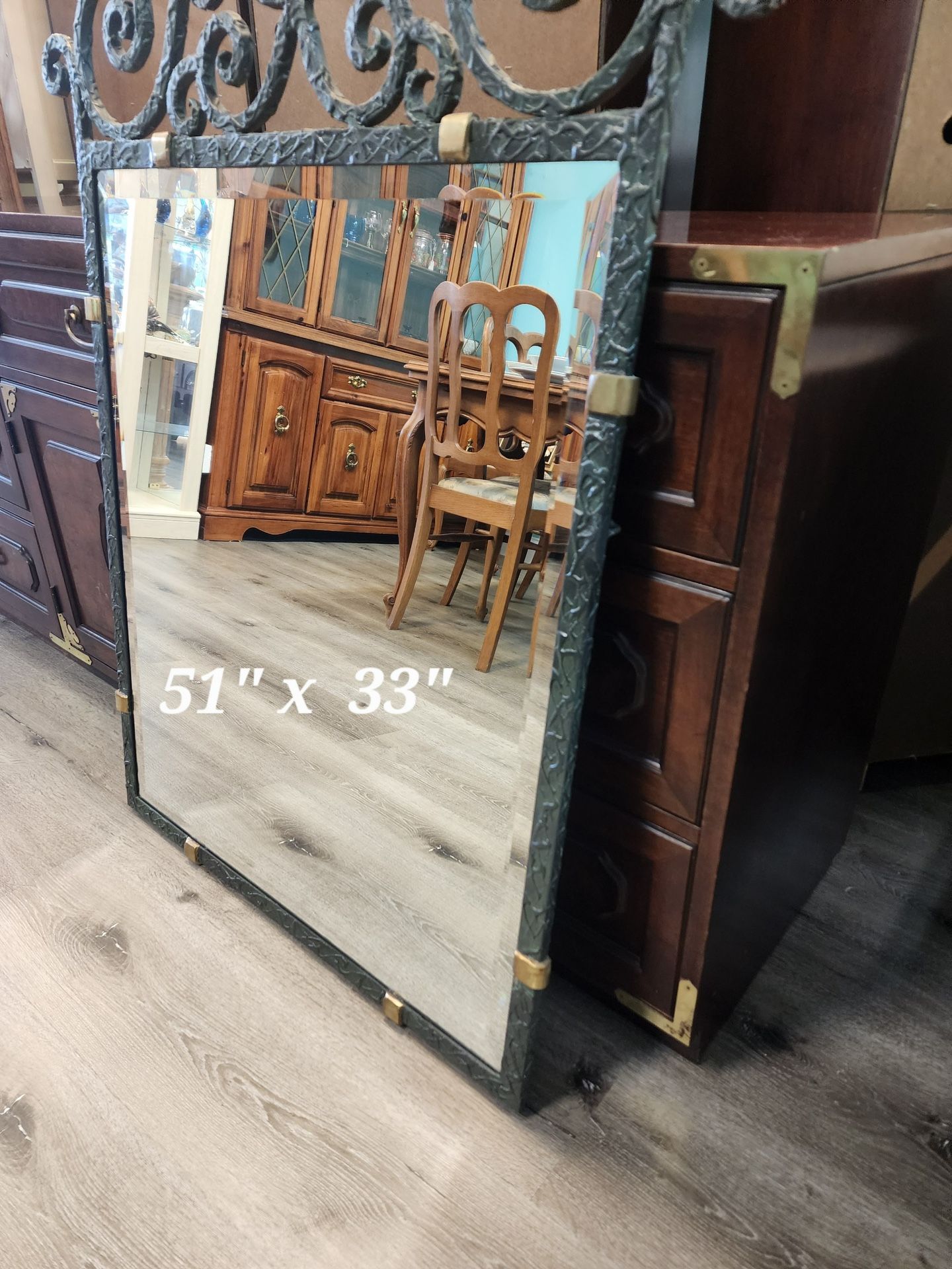 Vintage La Barge Bronze & Wrought Iron Mirror