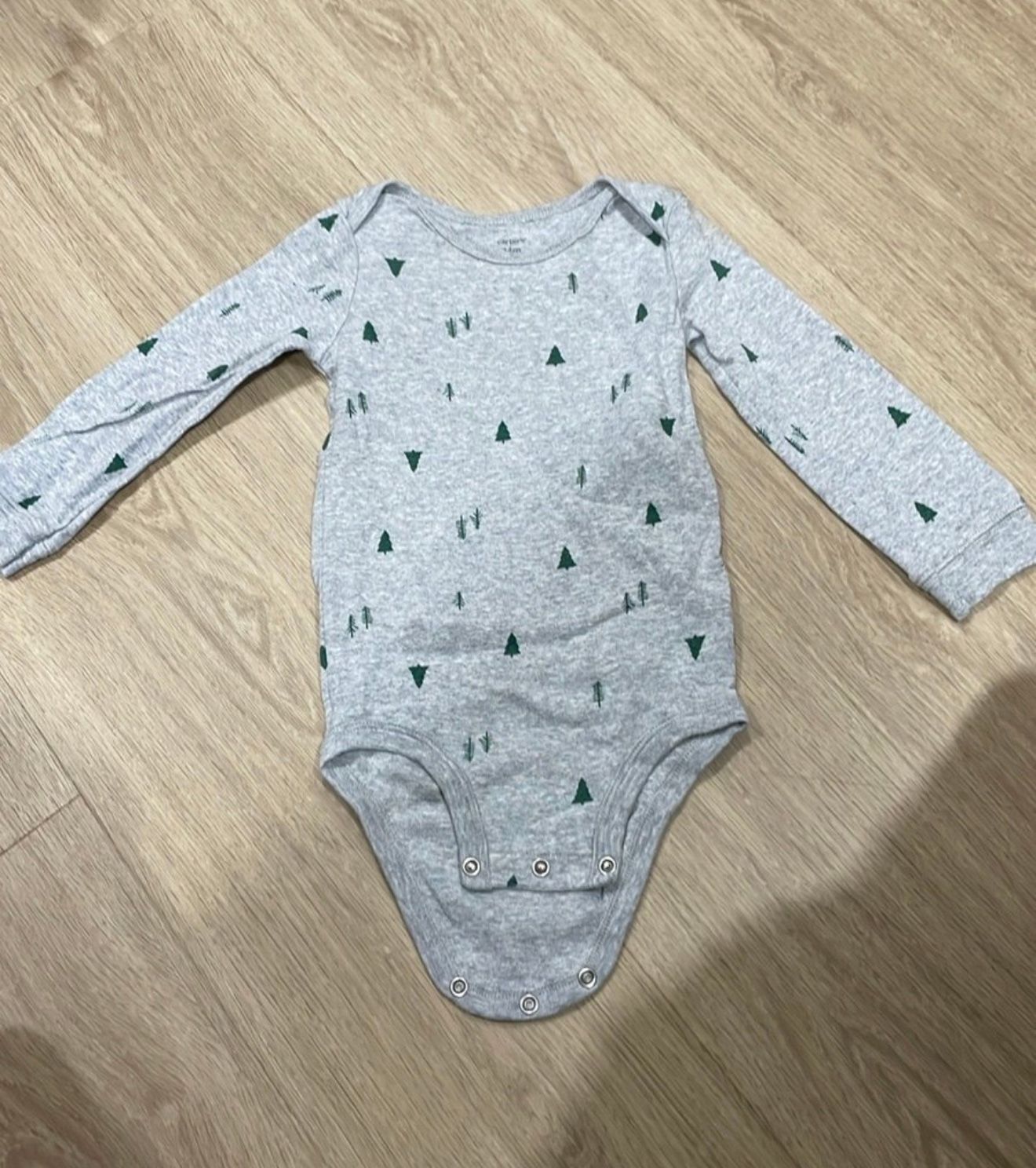 Carter’s Baby Boys Cute Moose Print 100% Cotton Long Sleeve Bodysuit Gray 24 M