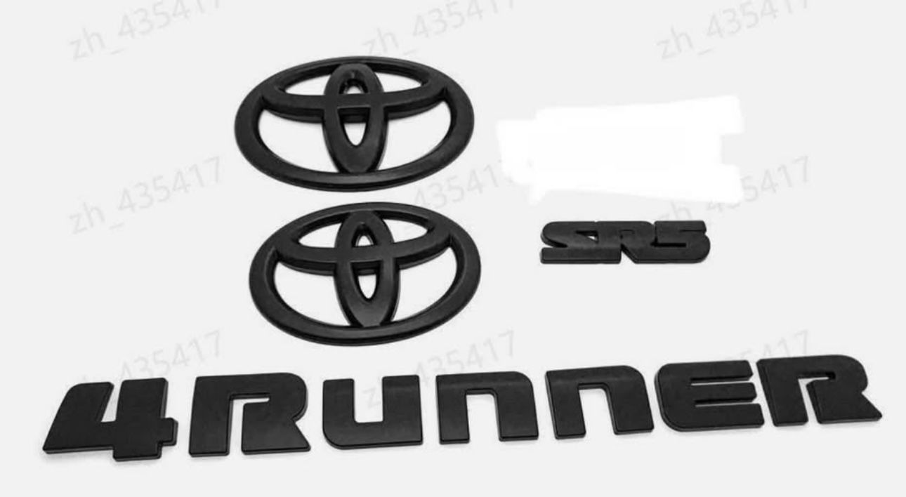 NEW For 2010 - 2024 TOYOTA 4RUNNER SR5 MATTE BLACKOUT EMBLEM OVERLAY KIT OEM SR5