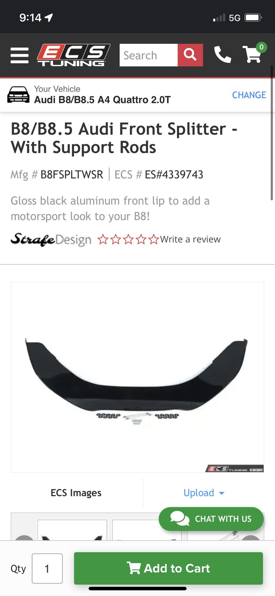 A4 B8 Front Bumper Splitter
