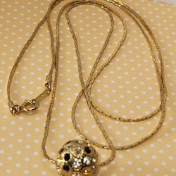 #1844, D'ORLAN 1960s fine jewelry, GOLD PLATED NECKLACE 18"IN
