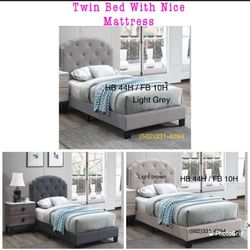 Twin New Bed With Nice Mattress Sale 