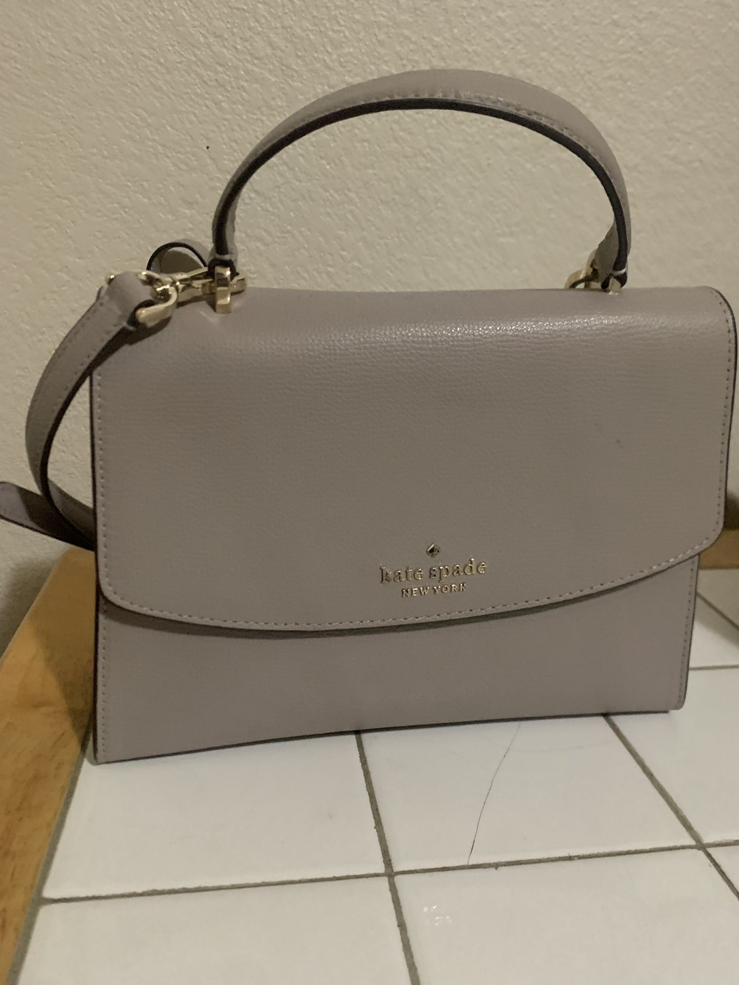 Kate Spade Darcy Flap Top Handle Satchel Crossbody Bag, Warm Taupe