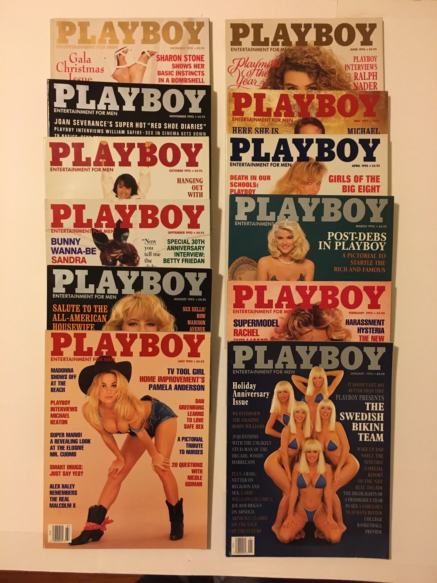 Playboy magazines 1992 full year