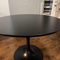 IKEA DOCKSTA Black Round Table – $180 (Like New)