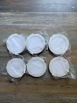 New Amico 6" Ultra-Thin LED Recessed Lights with J-Box - 6 Pack