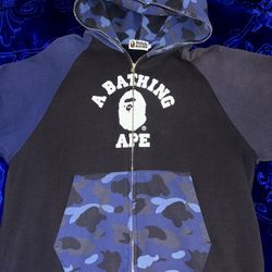 Bape Color Camo (Navy) Relaxed Full Zip Hoodie