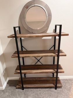 Wood & Metal Industrial Bookshelf