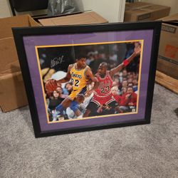 Magic Vs Michael Autographed 16×20 