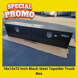 New Black Steel Topsider Truck Box 16x13x72 Inches - NEW with Defect