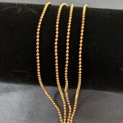 Bead Or Ball Electro Plated Gold Chain /cadena cuentas O Bolas, Baño De Oro.