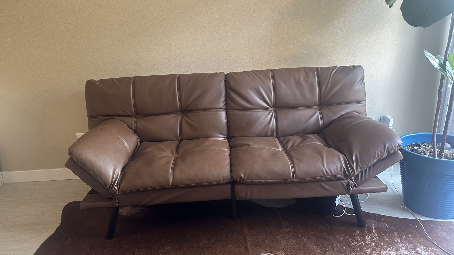 Leather Couch / Sofa Bed 