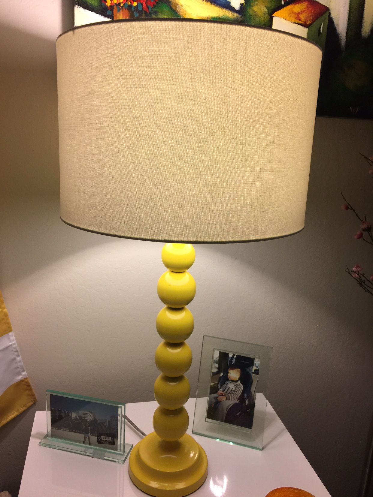2 yellow table Lamps