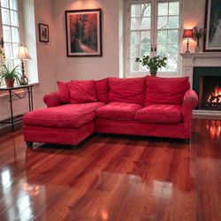 Vibrant Red Sectional Sofa Couch