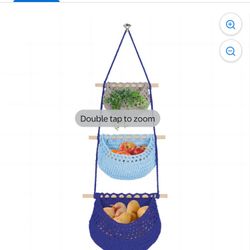 Hanging Baskets for Organizing, 3 Tier Detachable Wall Hanging Fruit Basket Over the Door 