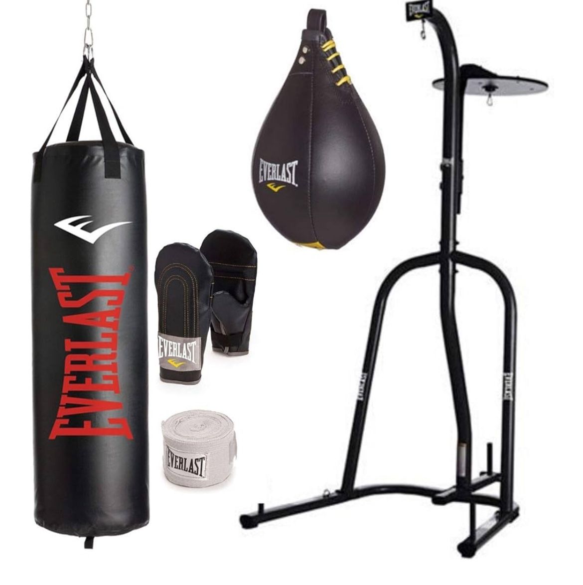 Black Everlast Punching Bag, Almost New, W/ Speed Bag