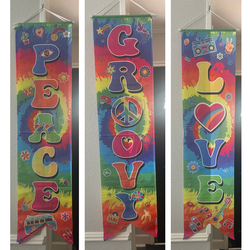 Groovy 1960s Retro Party Decorations & Games Bundle