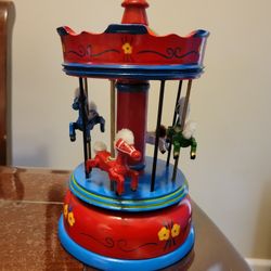 Musical Wooden Merry Go Round Toy