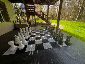 MegaChess 25” Giant Outdoor Chess Set w/ Carry Bag + Hard Plastic Chessboard