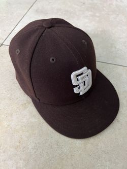 SD San Diego Padres Size 7 Flex Fit Hat Cap Baseball Ball Brown Tan