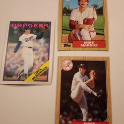 Vintage Topps Baseball Lot Of 3 Trading Cards 4pc