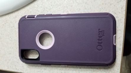 Iphone X Otterbox purple and pink