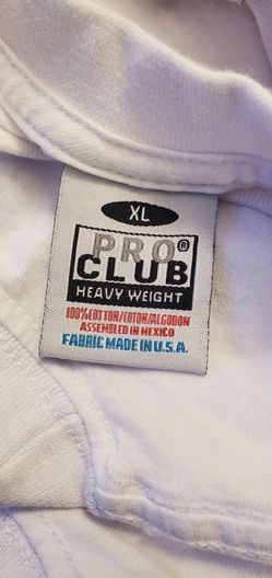 BUNDLE OF WHITE PRO CLUB T-SHIRTS, 1XL