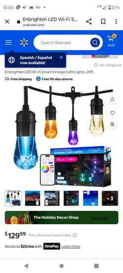 2× Enbrighten Wifi Cafe Lights 24ft 12 BULBS 2 Sets 