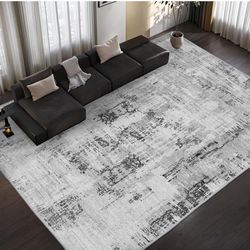 Vamcheer Washable Abstract Area Rug - Contemporary Style for Living Room, Bedroom, Kitchen - Machine Washable Rug for Living Room - Non-Shedding and E