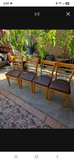 6 wooden chairs