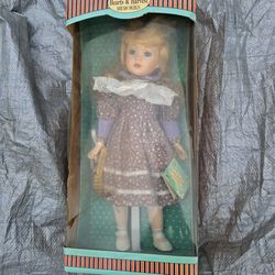 17" Vintage Porcelain Hearts And Harvest Memories Doll in Original Box