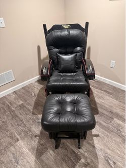 Vintage leather Harley Davidson Rocker with Foot rest