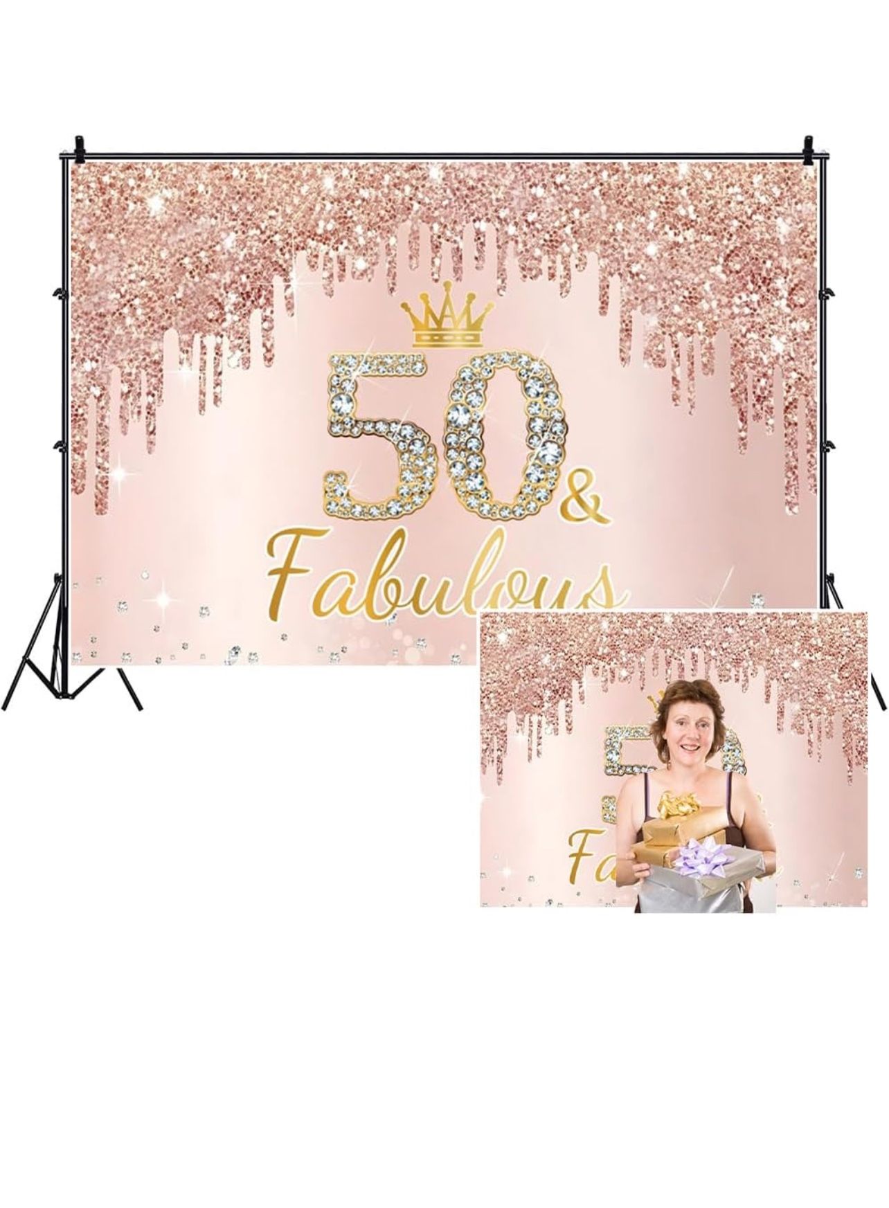 50 and Fabulous Backdrop 10x8