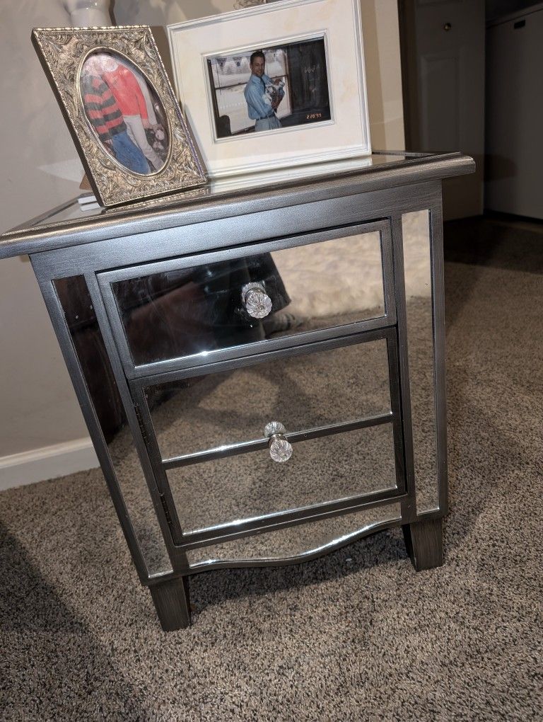 Mirrored Nightstand / End Table
